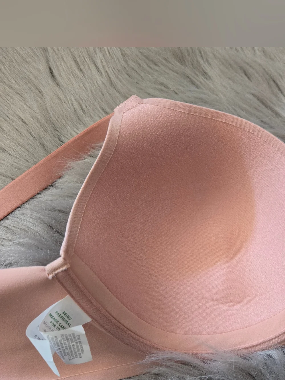 aerie Soft Peach Pink Real Free Full Coverage Lightly Lined Bra - Picture 8 of 12